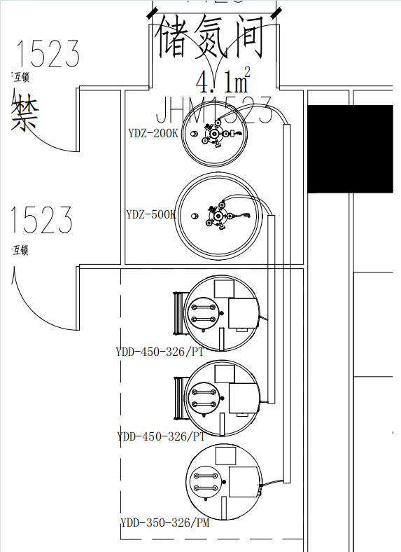 儲(chu) 氮室平麵圖